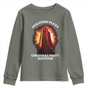 Nakatomi Plaza Christmas Party Survivor Youth Sweatshirt TS09 Military Green Print Your Wear
