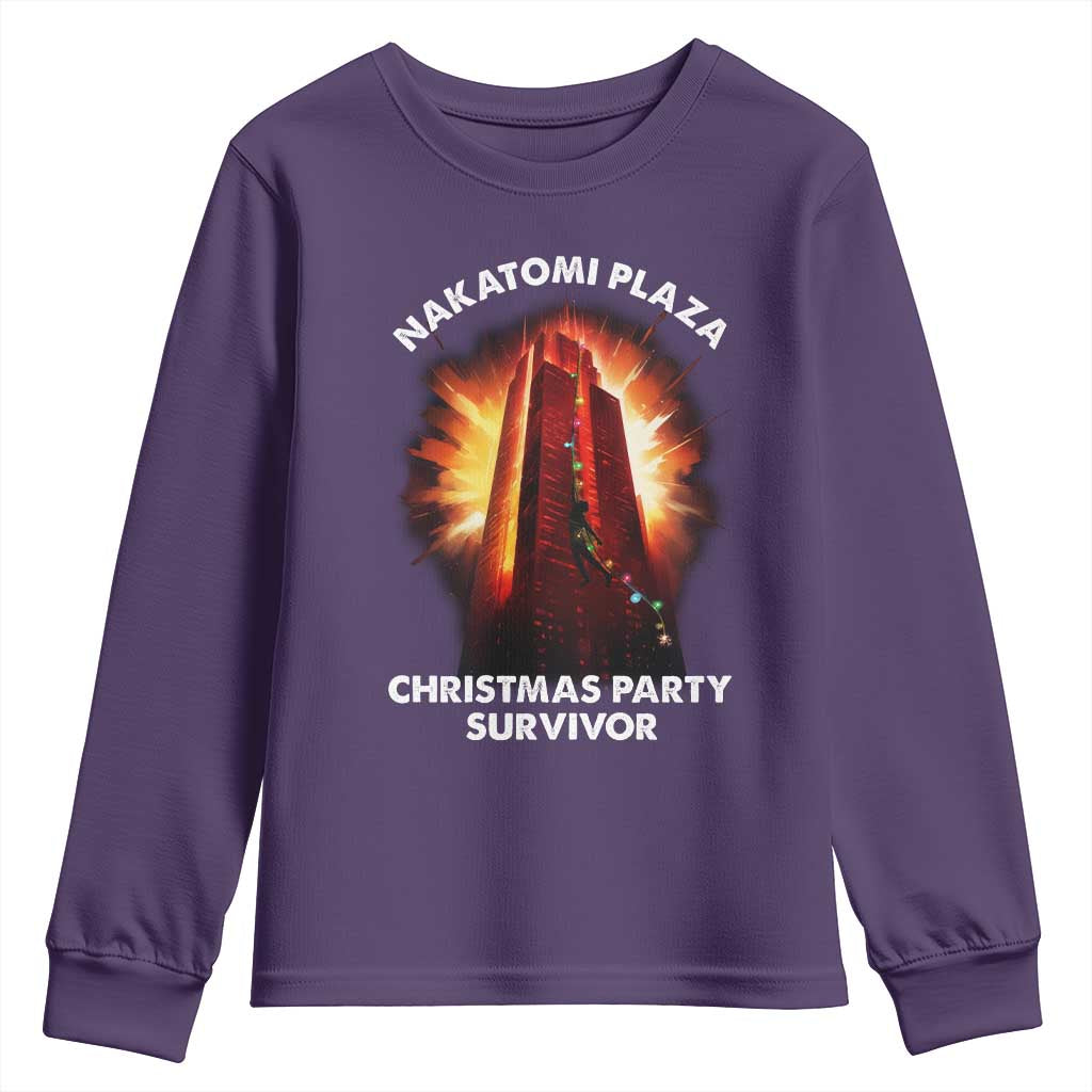 Nakatomi Plaza Christmas Party Survivor Youth Sweatshirt TS09 Purple Print Your Wear