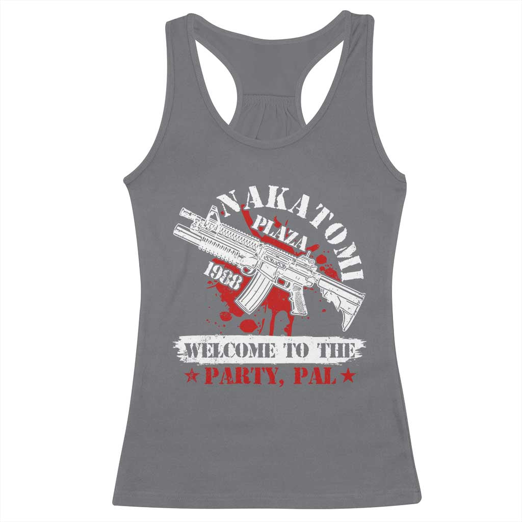 Christmas Nakatomi Plaza 1988 Racerback Tank Top Welcome To The Party Pal TS09 Charcoal Print Your Wear