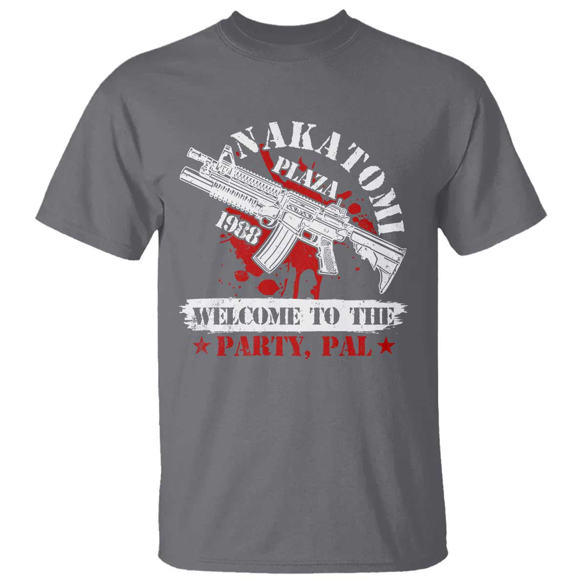 Christmas Nakatomi Plaza 1988 T Shirt Welcome To The Party Pal TS09 Charcoal Print Your Wear