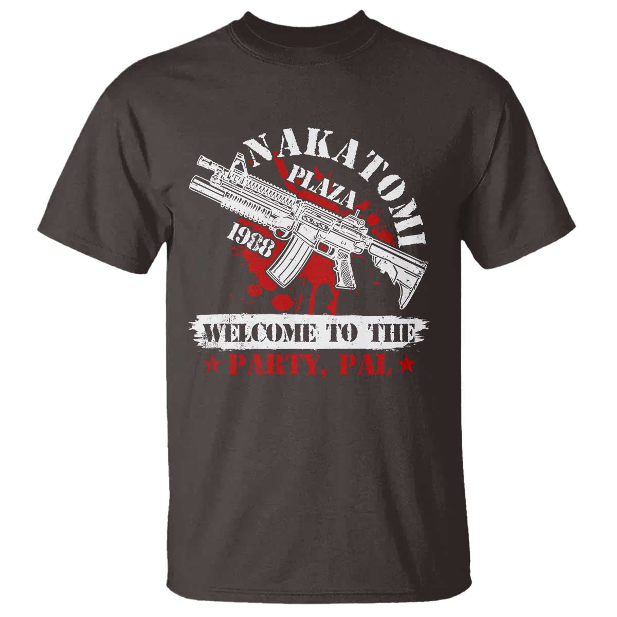 Christmas Nakatomi Plaza 1988 T Shirt Welcome To The Party Pal TS09 Dark Chocolate Print Your Wear
