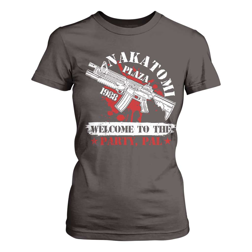 Christmas Nakatomi Plaza 1988 T Shirt For Women Welcome To The Party Pal TS09 Dark Chocolate Print Your Wear