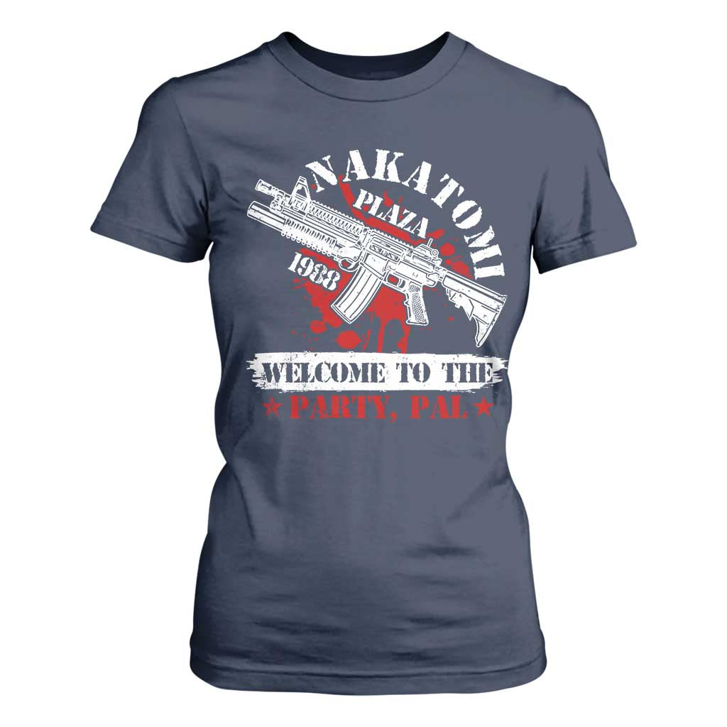 Christmas Nakatomi Plaza 1988 T Shirt For Women Welcome To The Party Pal TS09 Navy Print Your Wear