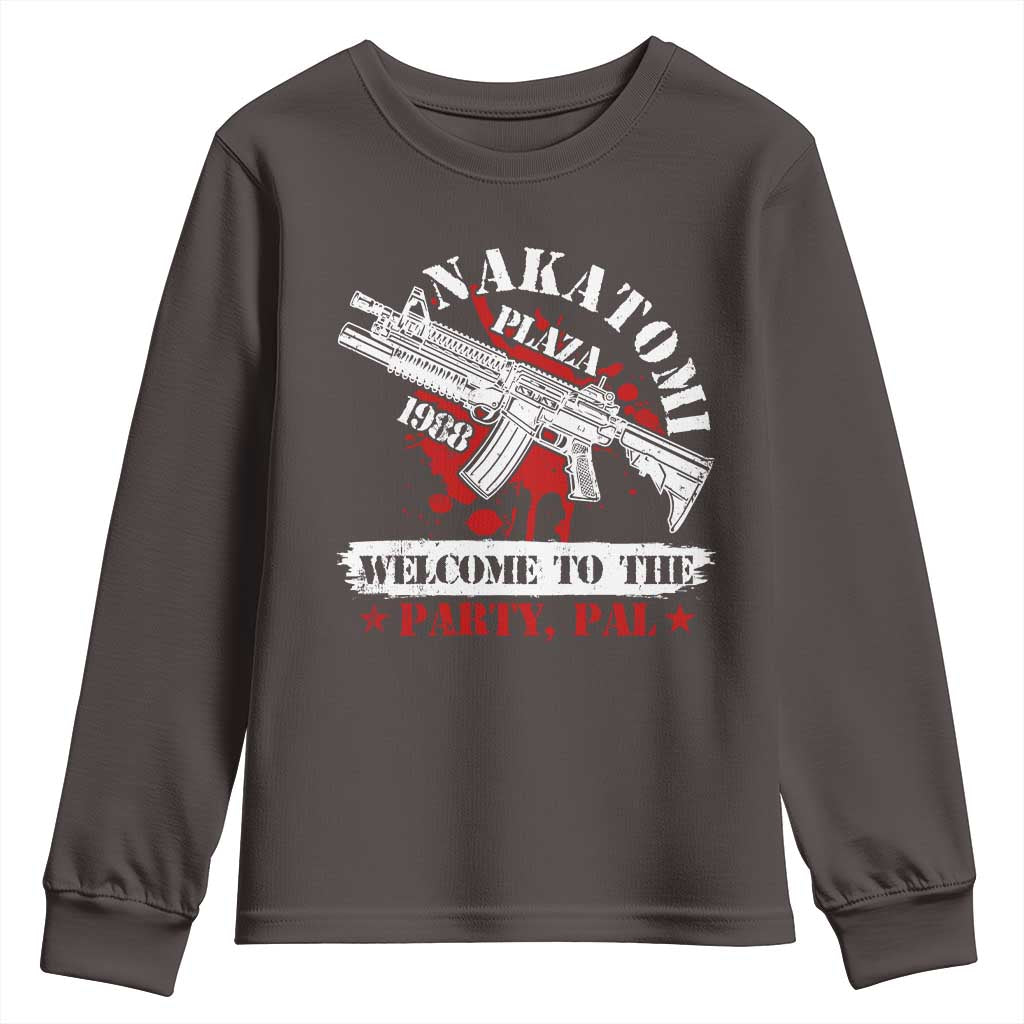 Christmas Nakatomi Plaza 1988 Youth Sweatshirt Welcome To The Party Pal TS09 Dark Chocolate Print Your Wear