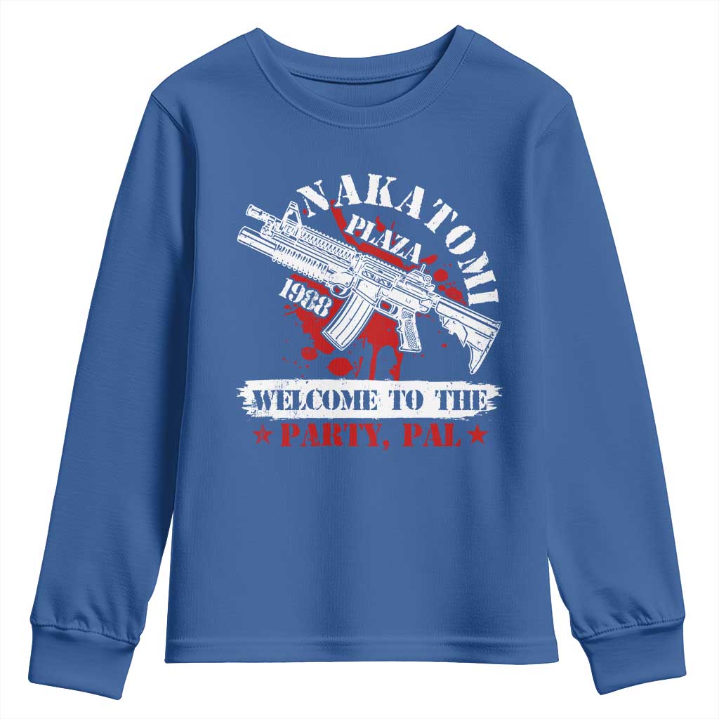 Christmas Nakatomi Plaza 1988 Youth Sweatshirt Welcome To The Party Pal TS09 Royal Blue Print Your Wear