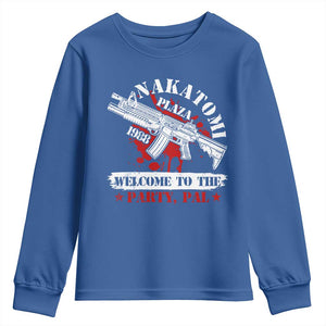 Christmas Nakatomi Plaza 1988 Youth Sweatshirt Welcome To The Party Pal TS09 Royal Blue Print Your Wear