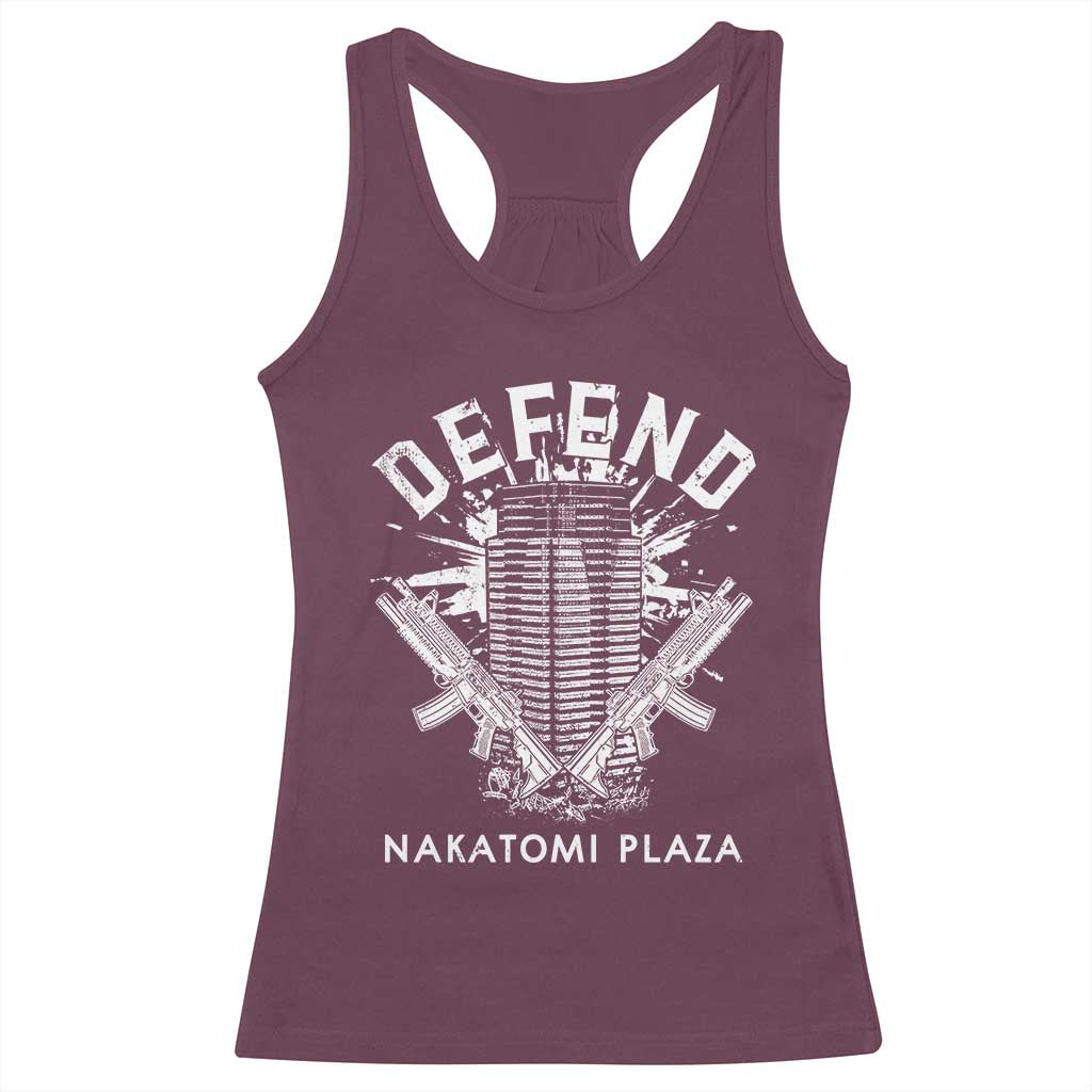 Defend Nakatomi Plaza Funny Christmas Racerback Tank Top TS09 Maroon Print Your Wear