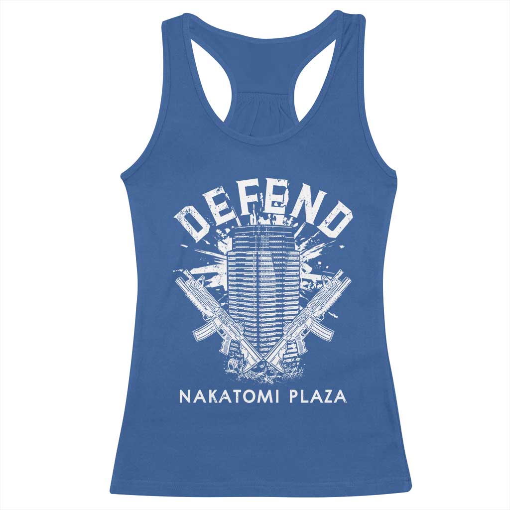 Defend Nakatomi Plaza Funny Christmas Racerback Tank Top TS09 Royal Blue Print Your Wear