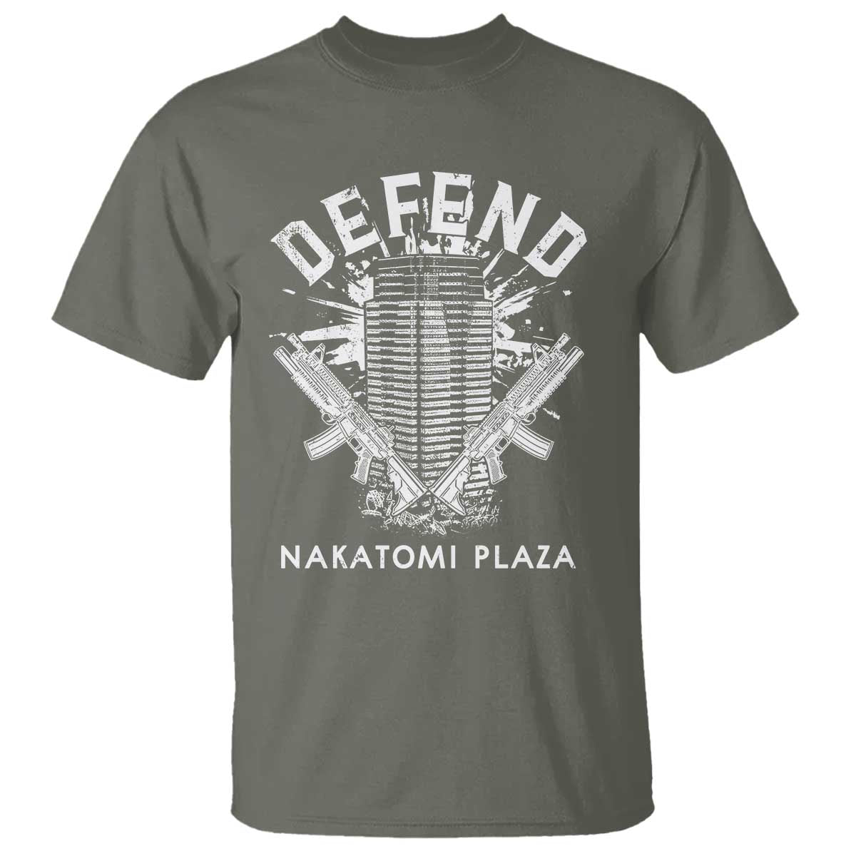 Defend Nakatomi Plaza Funny Christmas T Shirt TS09 Military Green Print Your Wear