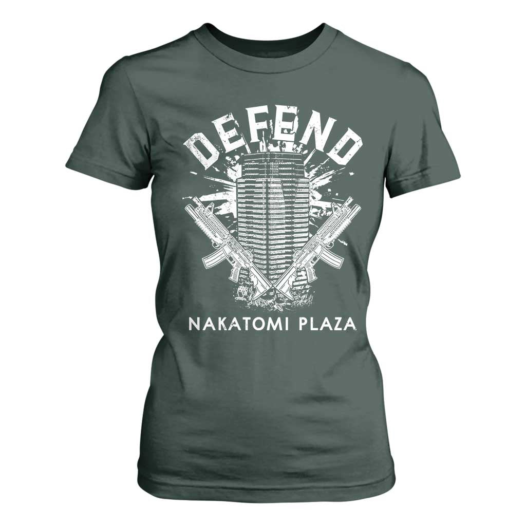 Defend Nakatomi Plaza Funny Christmas T Shirt For Women TS09 Dark Forest Green Print Your Wear