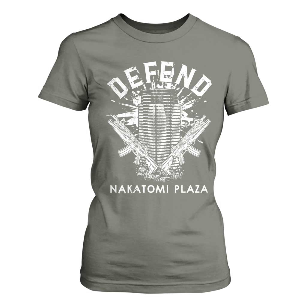 Defend Nakatomi Plaza Funny Christmas T Shirt For Women TS09 Military Green Print Your Wear