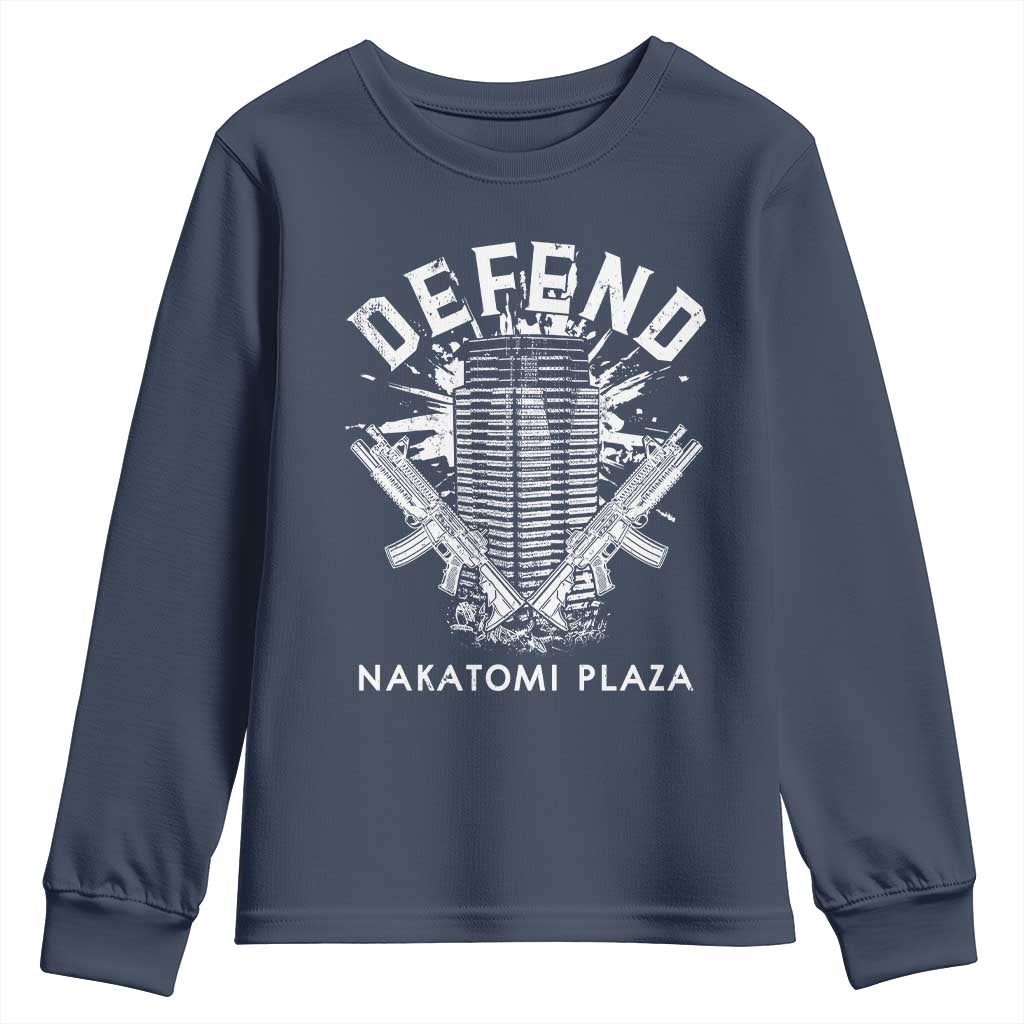 Defend Nakatomi Plaza Funny Christmas Youth Sweatshirt TS09 Navy Print Your Wear