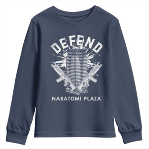 Defend Nakatomi Plaza Funny Christmas Youth Sweatshirt TS09 Navy Print Your Wear