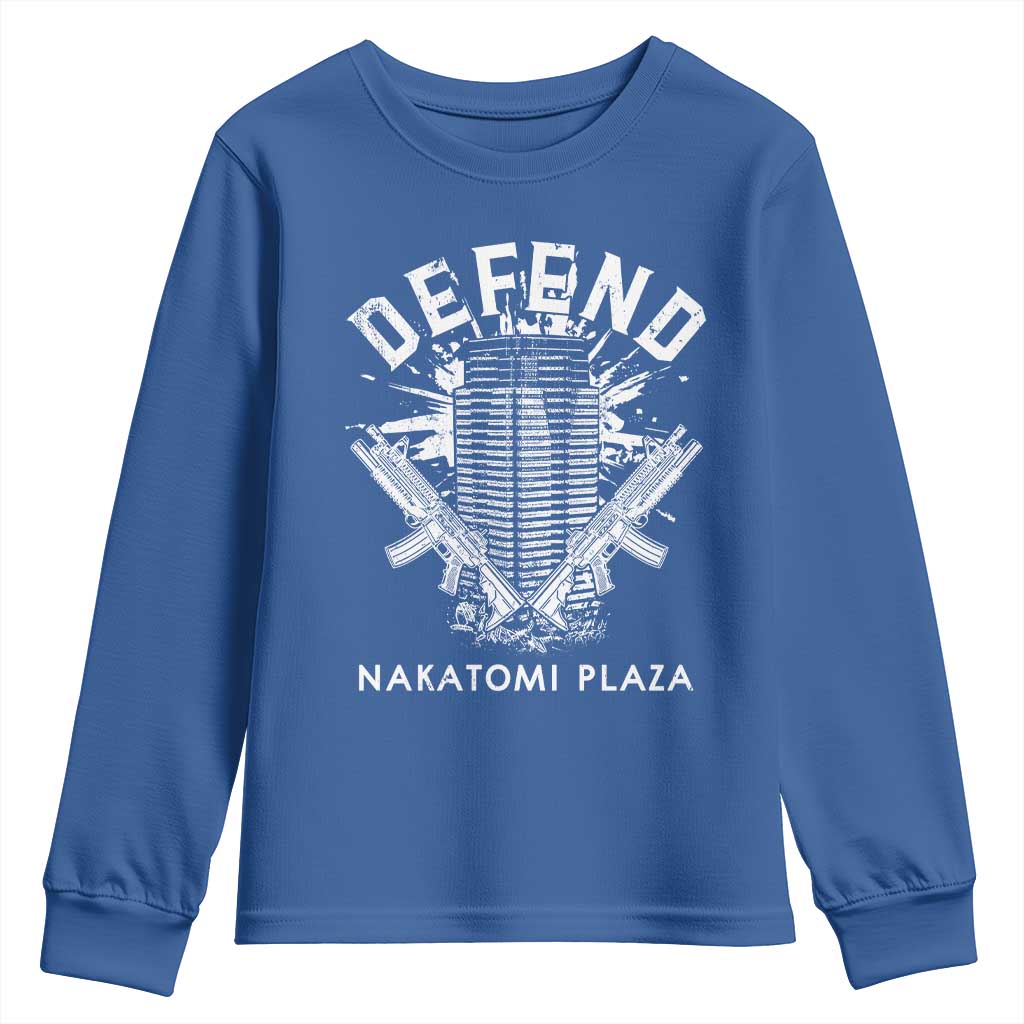 Defend Nakatomi Plaza Funny Christmas Youth Sweatshirt TS09 Royal Blue Print Your Wear