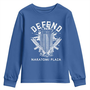 Defend Nakatomi Plaza Funny Christmas Youth Sweatshirt TS09 Royal Blue Print Your Wear
