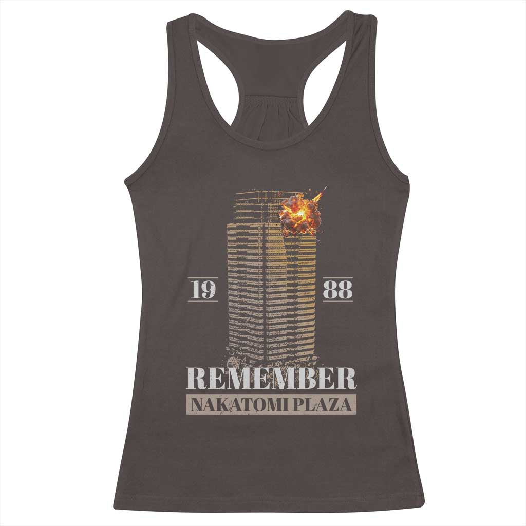 Remember Nakatomi Plaza 1988 Racerback Tank Top TS09 Dark Chocolate Print Your Wear