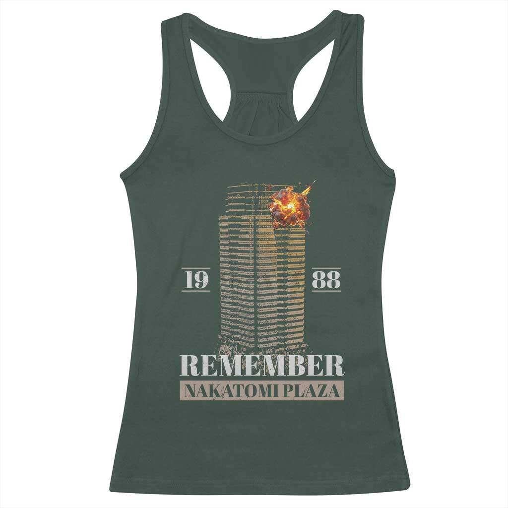 Remember Nakatomi Plaza 1988 Racerback Tank Top TS09 Dark Forest Green Print Your Wear