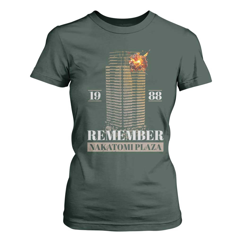 Remember Nakatomi Plaza 1988 T Shirt For Women TS09 Dark Forest Green Print Your Wear