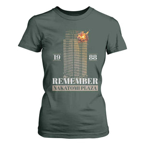 Remember Nakatomi Plaza 1988 T Shirt For Women TS09 Dark Forest Green Print Your Wear