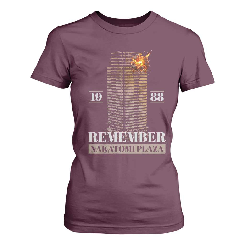Remember Nakatomi Plaza 1988 T Shirt For Women TS09 Maroon Print Your Wear
