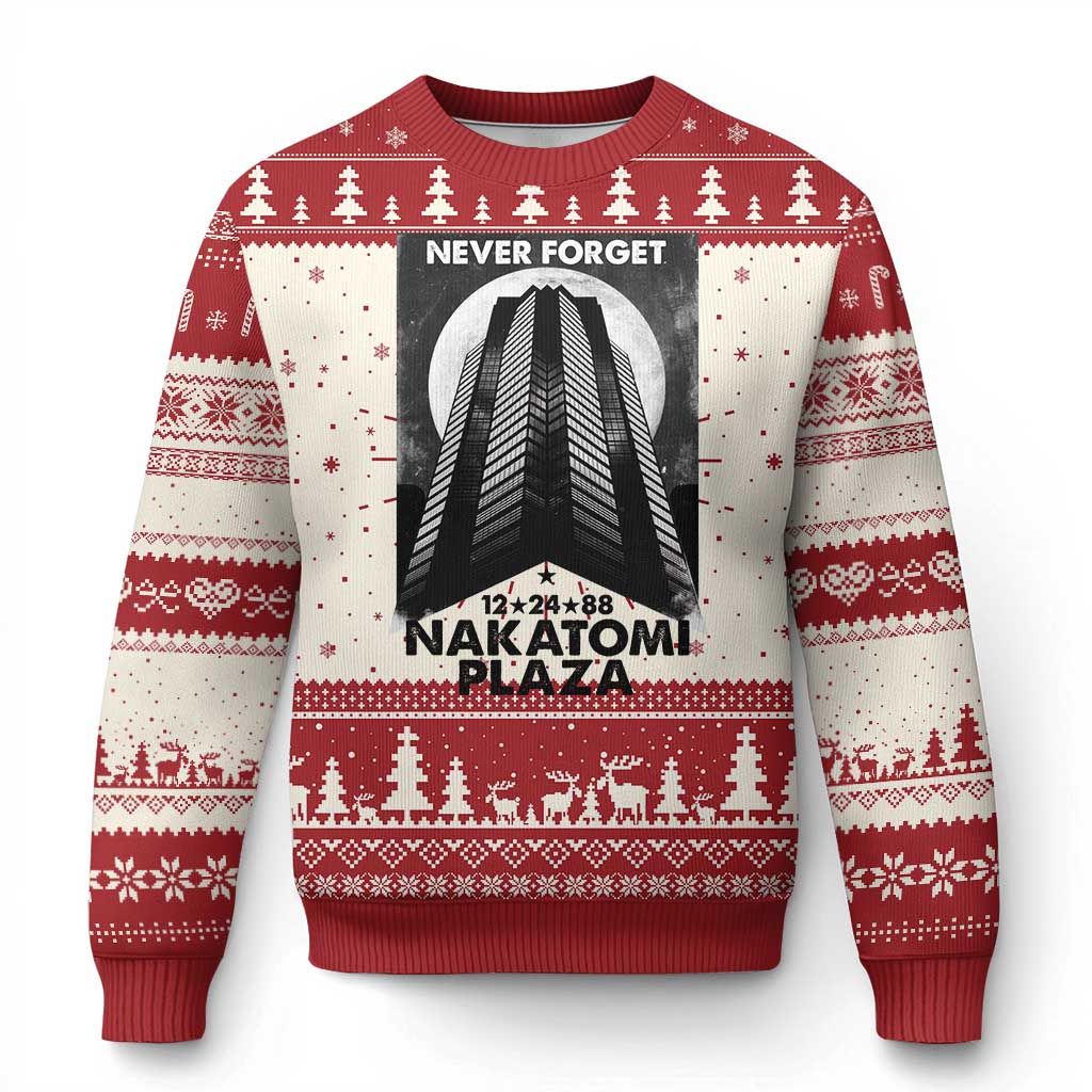 Never Forget Nakatomi Plaza 1988 Ugly Christmas Sweater TS09 Red Print Your Wear