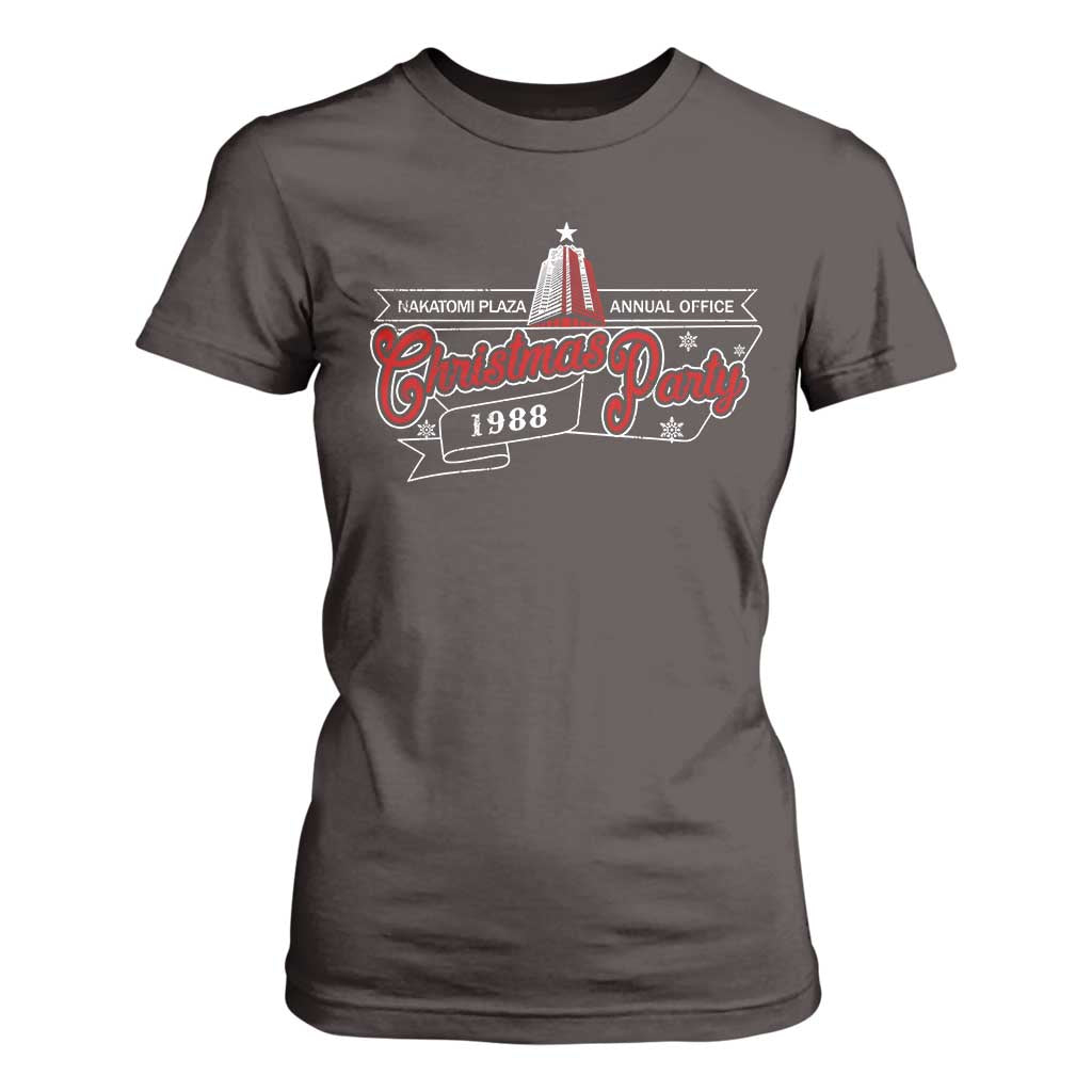 Nakatomi Plaza Christmas Party 1988 T Shirt For Women TS09 Dark Chocolate Print Your Wear