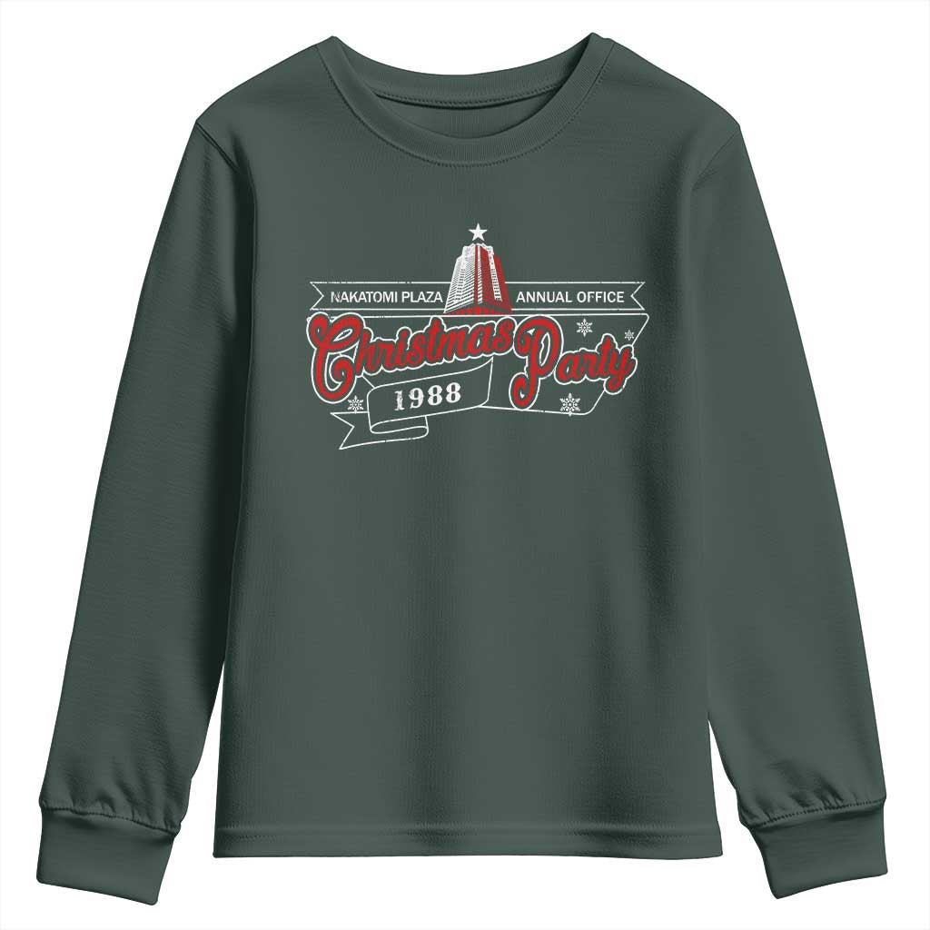 Nakatomi Plaza Christmas Party 1988 Youth Sweatshirt TS09 Dark Forest Green Print Your Wear