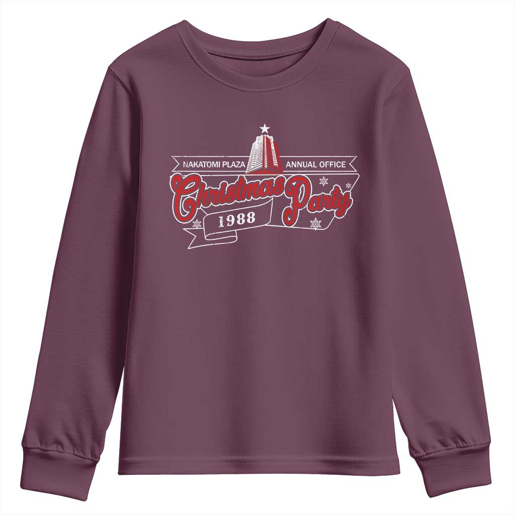 Nakatomi Plaza Christmas Party 1988 Youth Sweatshirt TS09 Maroon Print Your Wear