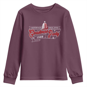 Nakatomi Plaza Christmas Party 1988 Youth Sweatshirt TS09 Maroon Print Your Wear