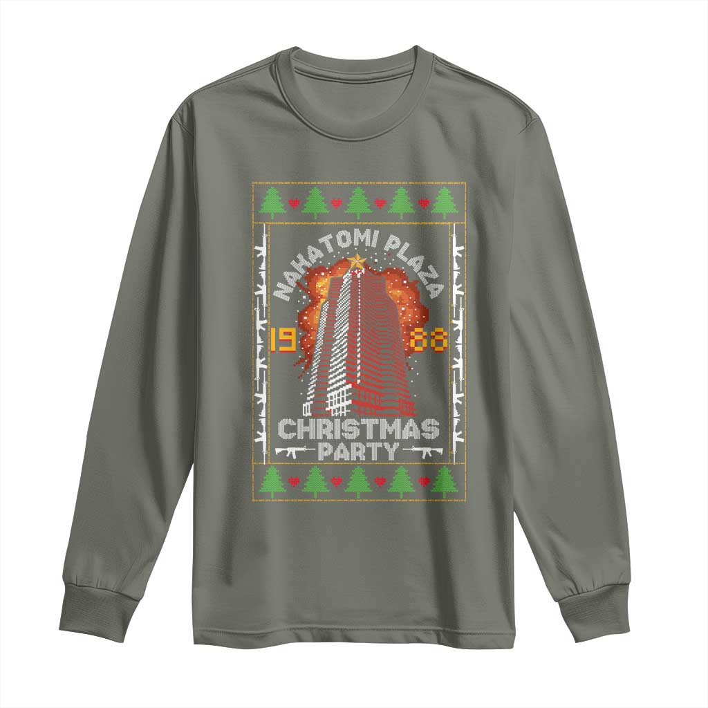Nakatomi Plaza Christmas Party 1988 Machine Gun Long Sleeve Shirt TS09 Military Green Print Your Wear