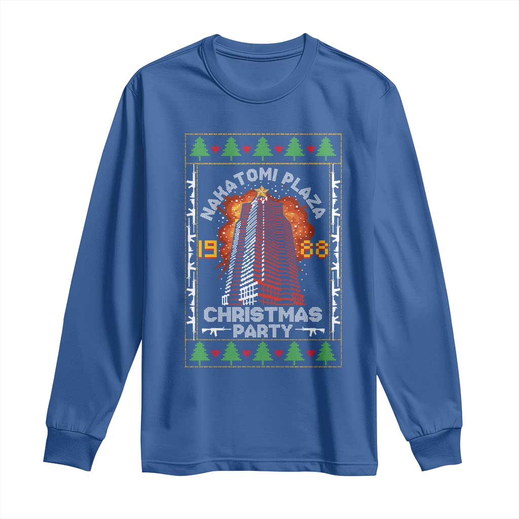 Nakatomi Plaza Christmas Party 1988 Machine Gun Long Sleeve Shirt TS09 Royal Blue Print Your Wear