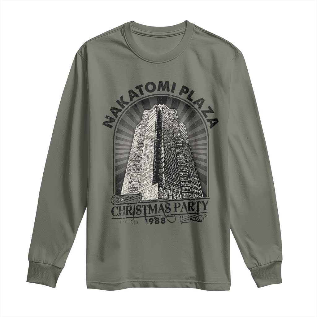 Nakatomi Plaza Long Sleeve Shirt Christmas Party 1988 Retro TS09 Military Green Print Your Wear