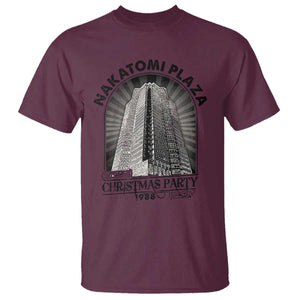 Nakatomi Plaza T Shirt Christmas Party 1988 Retro TS09 Maroon Print Your Wear