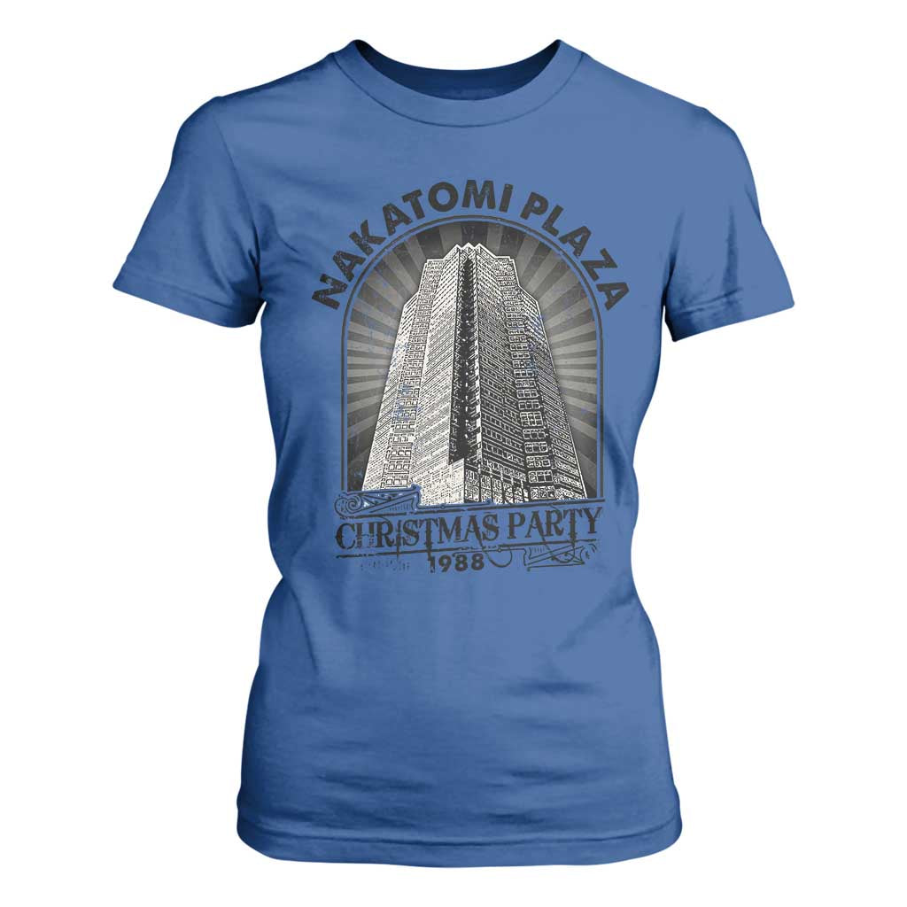 Nakatomi Plaza T Shirt For Women Christmas Party 1988 Retro TS09 Royal Blue Print Your Wear