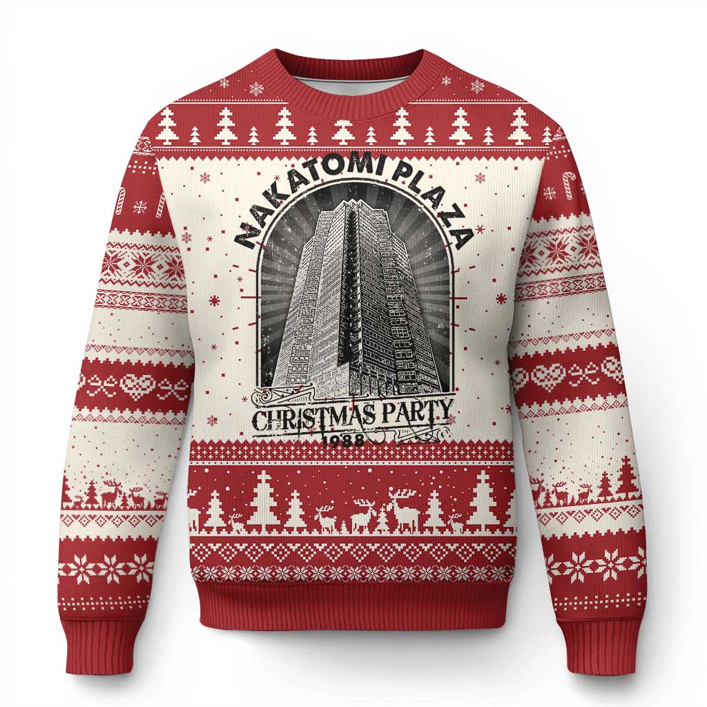 Nakatomi Plaza Christmas Party 1988 Retro Ugly Christmas Sweater TS09 Red Print Your Wear