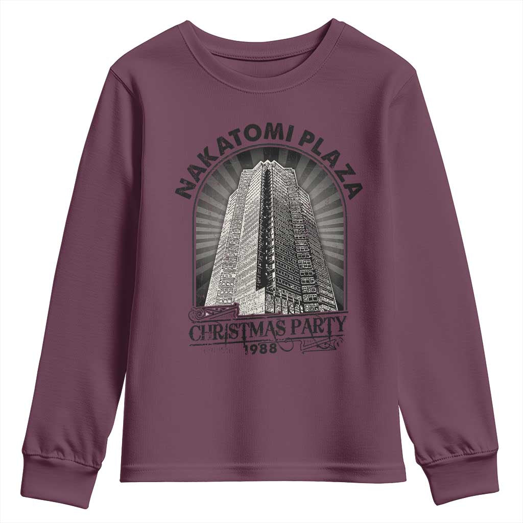 Nakatomi Plaza Youth Sweatshirt Christmas Party 1988 Retro TS09 Maroon Print Your Wear