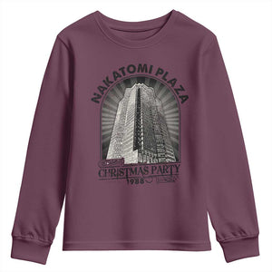 Nakatomi Plaza Youth Sweatshirt Christmas Party 1988 Retro TS09 Maroon Print Your Wear