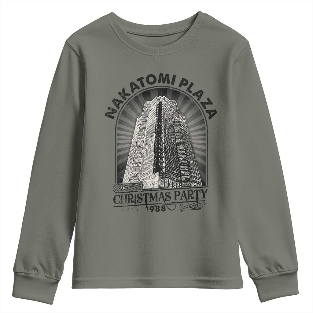 Nakatomi Plaza Youth Sweatshirt Christmas Party 1988 Retro TS09 Military Green Print Your Wear