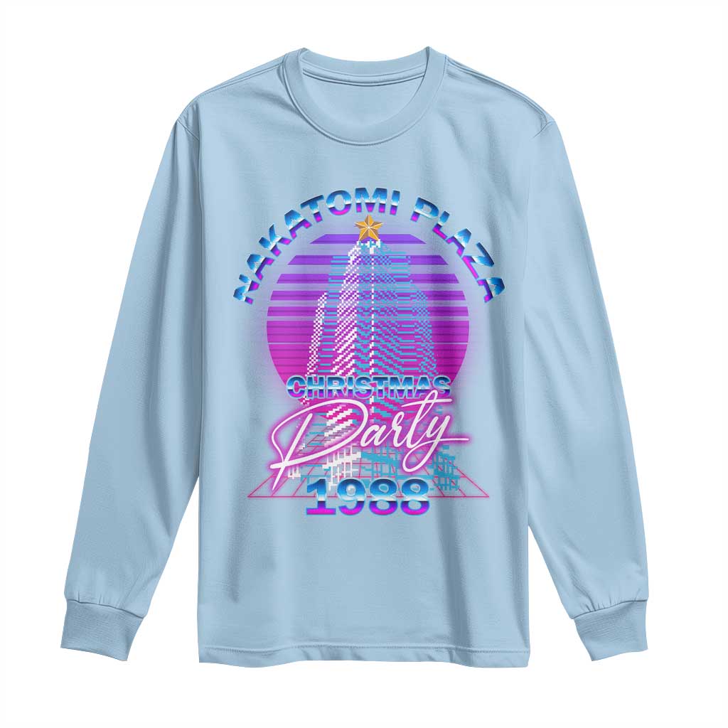 Nakatomi Plaza Christmas Party 1988 Vaporwave Long Sleeve Shirt TS09 Light Blue Print Your Wear