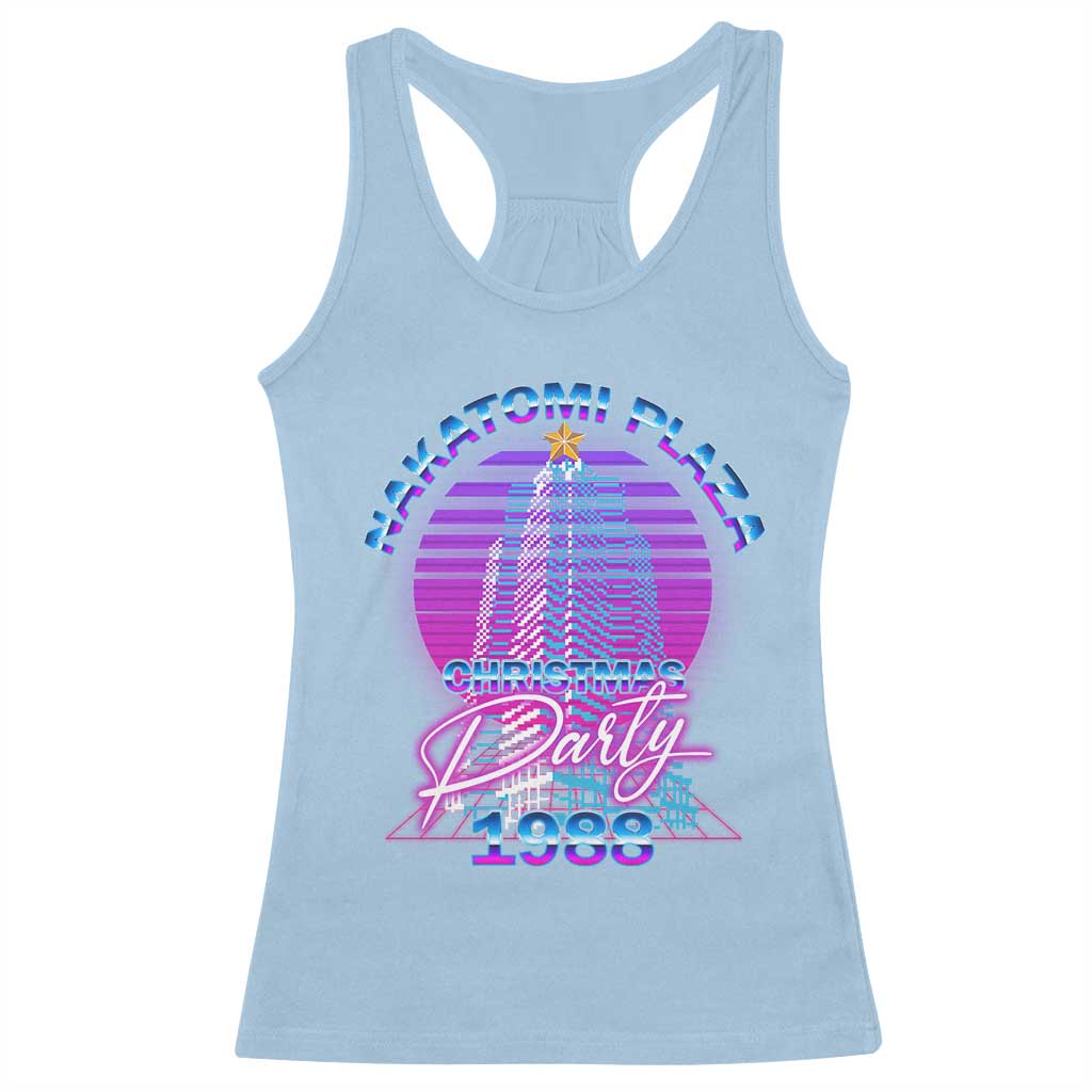 Nakatomi Plaza Christmas Party 1988 Vaporwave Racerback Tank Top TS09 Light Blue Print Your Wear