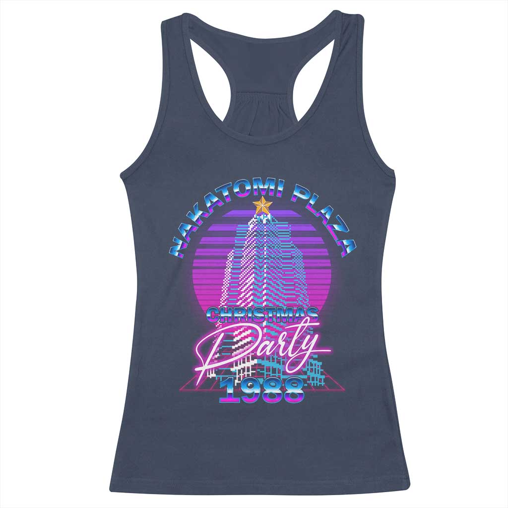 Nakatomi Plaza Christmas Party 1988 Vaporwave Racerback Tank Top TS09 Navy Print Your Wear