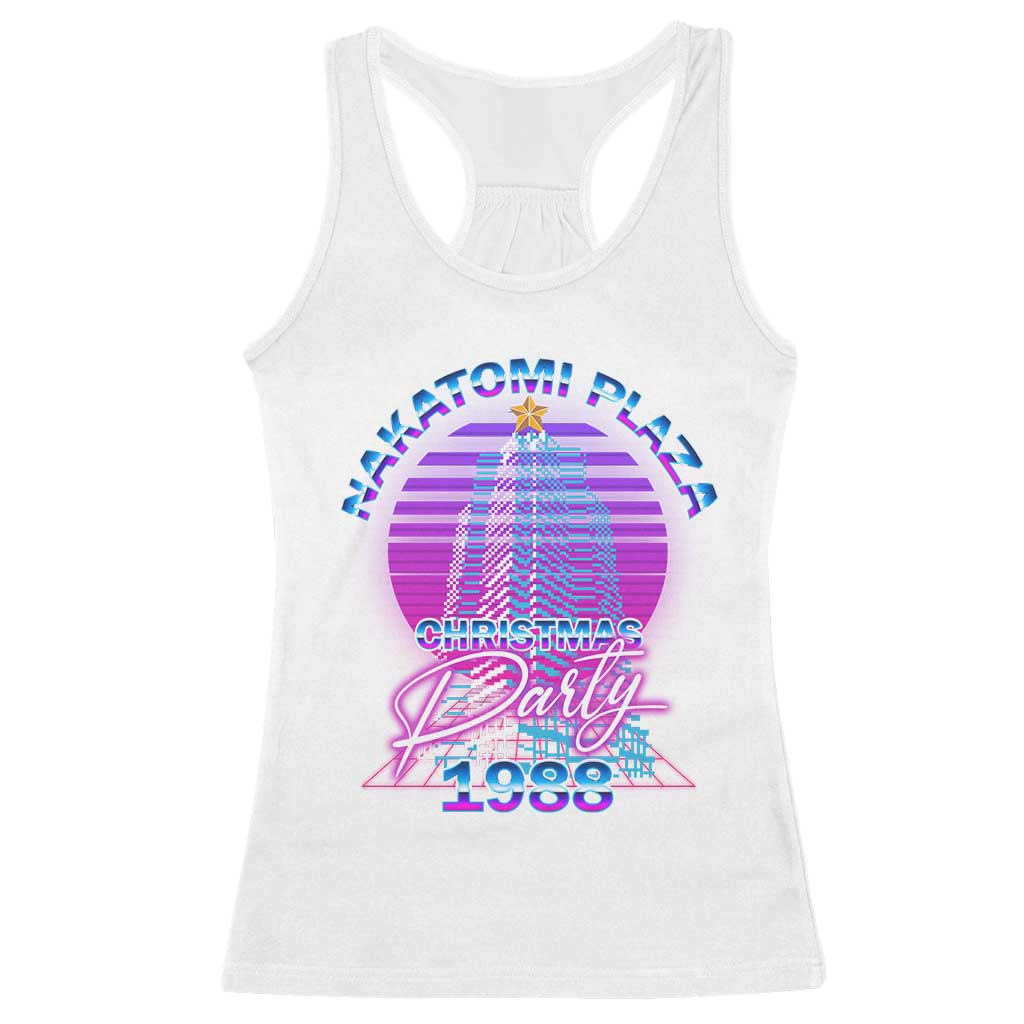 Nakatomi Plaza Christmas Party 1988 Vaporwave Racerback Tank Top TS09 White Print Your Wear