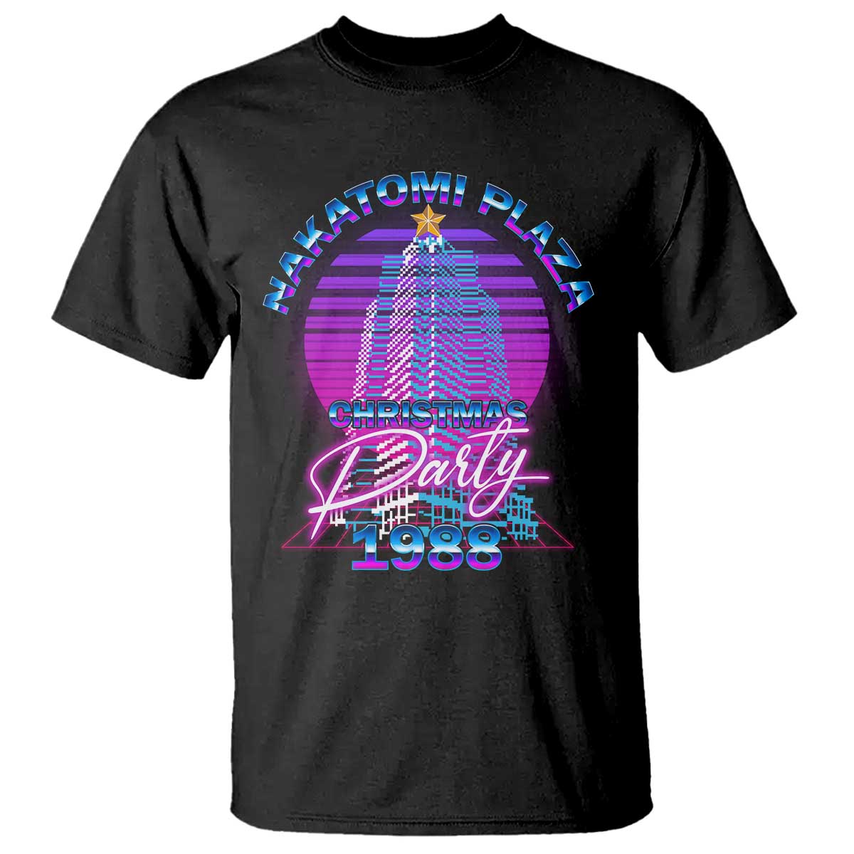 Nakatomi Plaza Christmas Party 1988 Vaporwave T Shirt TS09 Black Print Your Wear