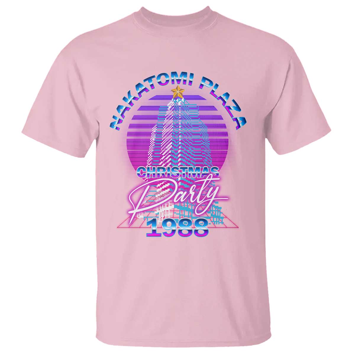 Nakatomi Plaza Christmas Party 1988 Vaporwave T Shirt TS09 Light Pink Print Your Wear
