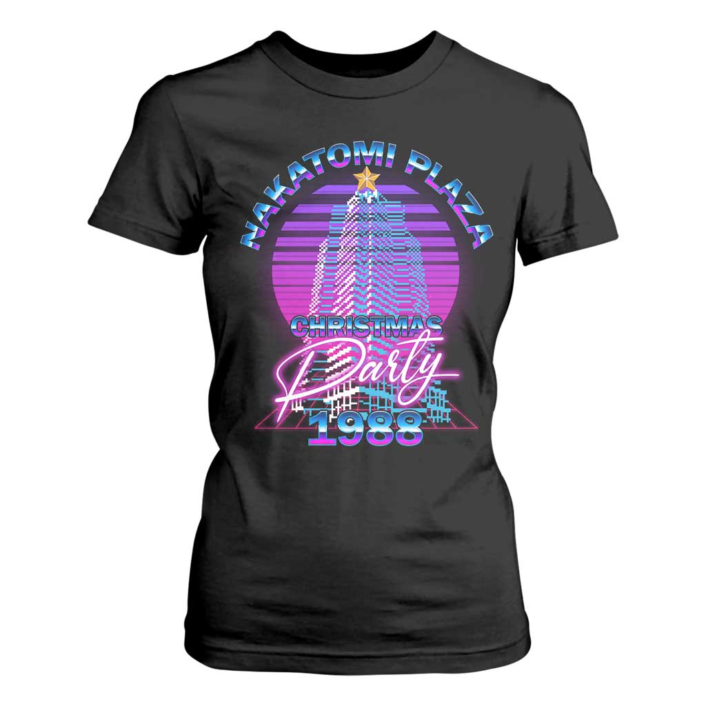 Nakatomi Plaza Christmas Party 1988 Vaporwave T Shirt For Women TS09 Black Print Your Wear