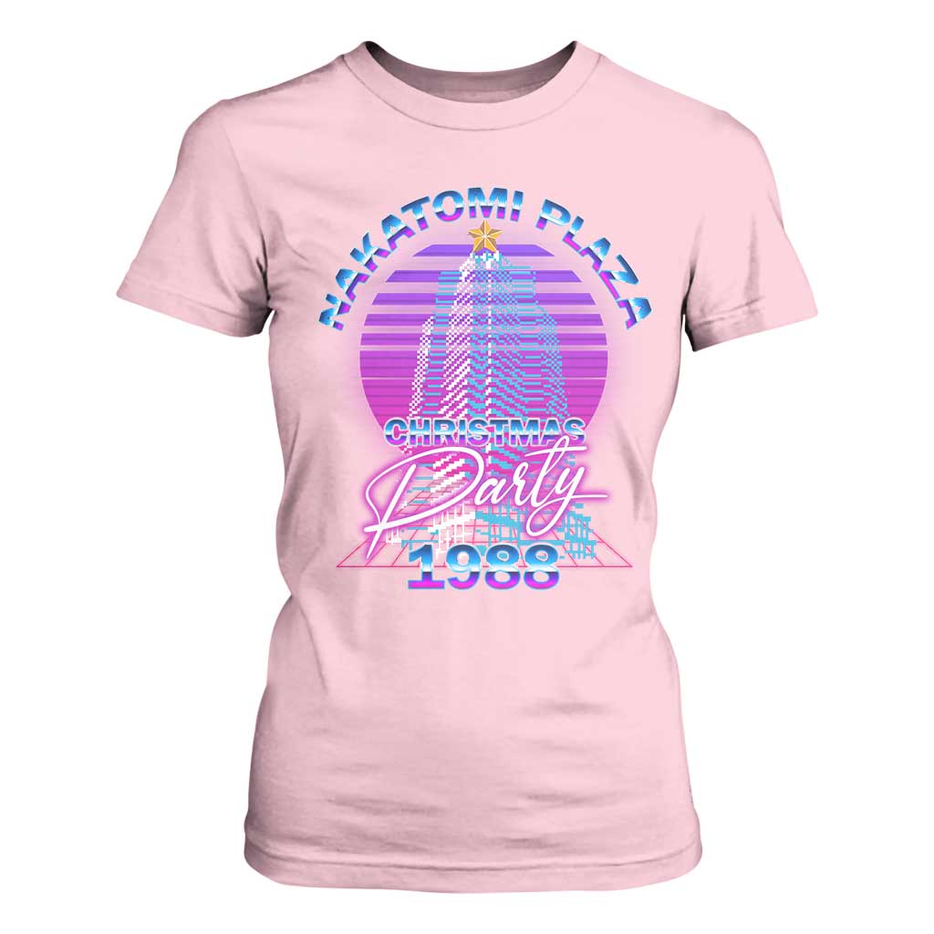 Nakatomi Plaza Christmas Party 1988 Vaporwave T Shirt For Women TS09 Light Pink Print Your Wear