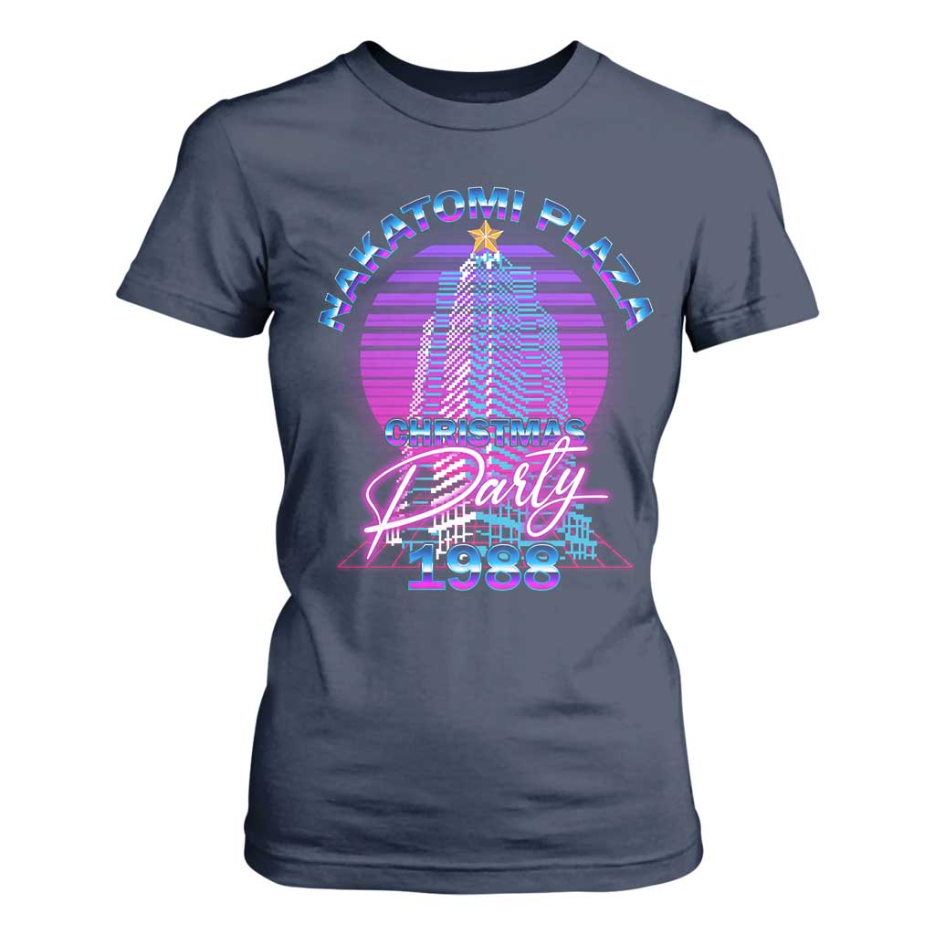 Nakatomi Plaza Christmas Party 1988 Vaporwave T Shirt For Women TS09 Navy Print Your Wear