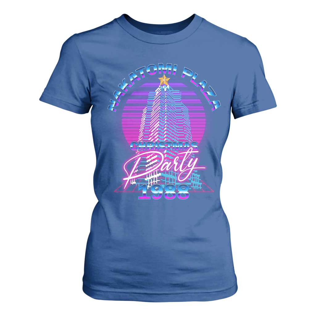 Nakatomi Plaza Christmas Party 1988 Vaporwave T Shirt For Women TS09 Royal Blue Print Your Wear