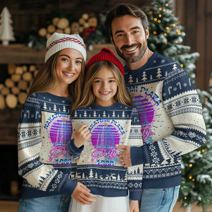 Nakatomi Plaza Christmas Party 1988 Vaporwave Ugly Christmas Sweater TS09 Navy Print Your Wear