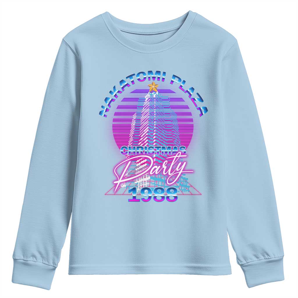 Nakatomi Plaza Christmas Party 1988 Vaporwave Youth Sweatshirt TS09 Light Blue Print Your Wear